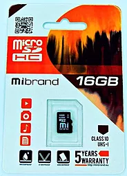 Карта памяти Mibrand microSDHC 16GB Class 10 UHS-1 U1 (MICDHU1/16GB) - миниатюра 2
