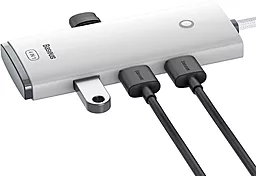 USB хаб (концентратор) Baseus Lite Series 5-in-1 Type-C Port + 4-Port USB-A 3.0 White (WKQX030102) - миниатюра 4