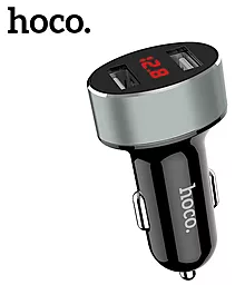 Автомобильное зарядное устройство Hoco Z26 2USB/2.1A + LCD Black - миниатюра 2