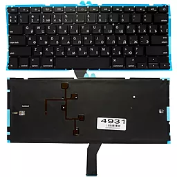 Клавиатура для ноутбука Apple MacBook Air 13" A1369 A1466 без рамки прямой Enter подсветка черная