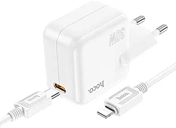 Сетевое зарядное устройство Hoco C112A Advantage 30W PD USB-C + USB-C-Lightning Cable White - миниатюра 2