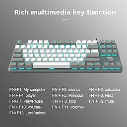 Клавиатура Aula Wind F3287 Mechanical Grey/White KRGD Blue USB EN/UA (6948391240954) - миниатюра 6