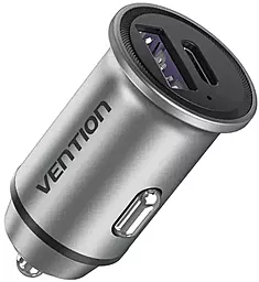 Автомобильное зарядное устройство Vention 20w PD/QC USB-A/USB-C ports car charger grey (FFBH0) - миниатюра 3