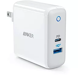 Мережевий зарядний пристрій Anker POWERPORT2 1XPD & 1XPIQ2.0 White