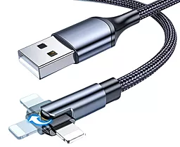 Кабель USB Essager Universal 180 Ratate 15W 3A Lightning Cable Black (EXCL-WX01) - миниатюра 2