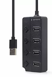 USB хаб Gembird 4-in-1 black (UHB-U2P4P-01) - миниатюра 3