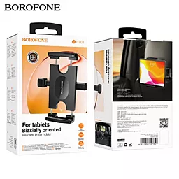 Автотримач Borofone BH101 Airy tablet car holder(headrest) Black - мініатюра 2