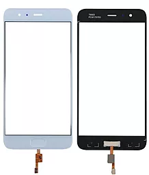 Корпусное стекло дисплея Xiaomi Mi6 (со сканером отпечатка пальца) White