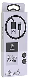 Кабель USB Baseus Yaven micro USB Cable Black (CAMUN-01) - миниатюра 4
