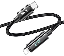 Кабель USB PD Hoco U125 27w 3a Type- C - Lightning cable black - миниатюра 2