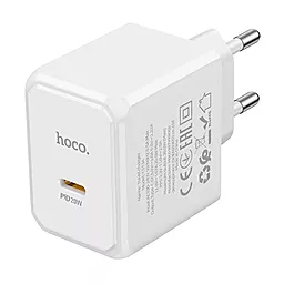 Сетевое зарядное устройство Hoco CS13A 20w PD USB-C + USB-C/lightning cable home charger white - миниатюра 2