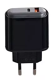 Сетевое зарядное устройство с быстрой зарядкой XO L42 PD/QC3.0 3A 18W Black
