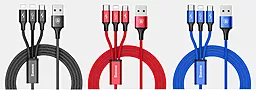 Кабель USB Baseus Rapid 18w 3a 3-in-1 USB to Type-C/Lightning/micro USB cable black (CAMLT-SU01) - миниатюра 4