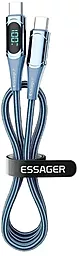 Кабель USB PD Essager LED Digital Display 100w 5a USB Type-C - Type-C cable blue (ES-XCTT1-YD03) - миниатюра 3