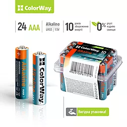 Батарейки ColorWay Alkaline Power AAA/LR03 24шт - миниатюра 2