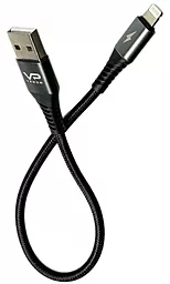 Кабель USB Veron NL09 Nylon 12w 2.4a 0.25m Lightning cable black - миниатюра 3