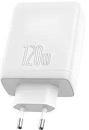 Сетевое зарядное устройство с быстрой зарядкой WIWU Mini GaN Series 120w PD 3xUSB-C/USB-A ports White - миниатюра 2