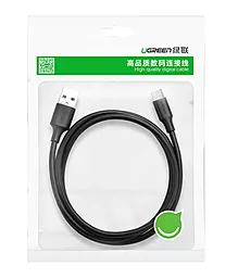 Кабель USB Ugreen US184 Nickel Plating 3A 0.5M USB3 Type-C Cable Black - миниатюра 3