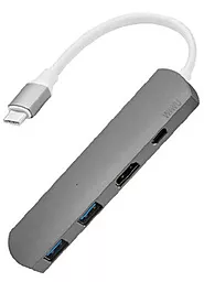 Мультипортовый USB Type-C хаб WIWU T3 Plus USB-C -> USB-C+HDMI+2xUSB3.0 HUB (T3Pg)