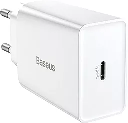 Сетевое зарядное устройство Baseus Speed Mini Quick Charger USB Type-C 20W White (CCFS-SN02) - миниатюра 2
