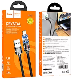 Кабель USB Hoco U122 Lantern Transparent Discovery Edition charging 12w 2.4a 1.2m Lightning cable  black - миниатюра 7