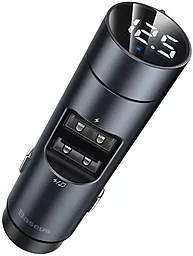 Автомобильное зарядное устройство Baseus Energy Column Car Wireless MP3 Charger Silver (CCNLZ-B0G) - миниатюра 2