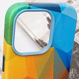 Кожаный чехол Colour Splash with MagSafe для Apple iPhone 13 Pro (6.1") Red / Blue  - миниатюра 6