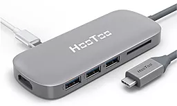 Мультипортовий Type-C хаб HooToo USB Type-C to HDMI/USB 3.0/USB Type-C/Card Reader Space Grey (HT-UC001 / HT-UC001SG / HT-UC001-SG) - мініатюра 2