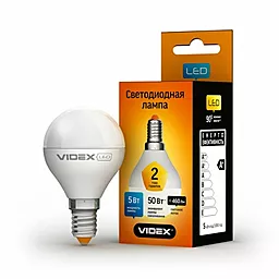 Світлодіодна лампа (LED) Videx LED G45e 5W E14 4100K 220V (VL-G45e-05144) - мініатюра 2
