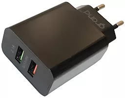 Сетевое зарядное устройство Grand D18AQ-2 18W/10.5W QC3.0 2.1A 2xUSB-A + micro USB Cable Black - миниатюра 4