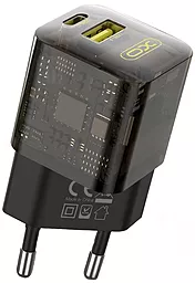 Сетевое зарядное устройство XO CE05 30W QC/PD USB-C-A + USB-C - Lightning Cable Brown - миниатюра 3