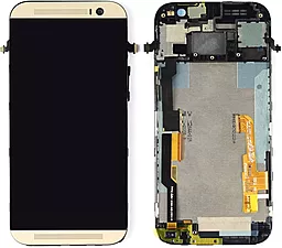 Дисплей HTC One M8 (M8x, 831C) с тачскрином и рамкой, Gold
