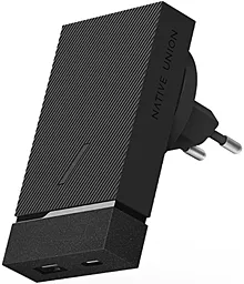 Мережевий зарядний пристрій з швидкою зарядкою Native Union Smart Charger PD (1USB, 1Type-C, 18W) Slate (SMART-PD-GRY-INT)