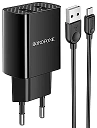 Сетевое зарядное устройство Borofone BA53A Powerway 2USB 2.1A + USB Type-C Cable Black