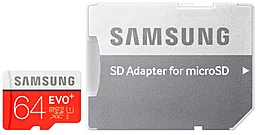 Карта памяти Samsung microSDXC 64GB Evo Plus Class 10 UHS-I U1 + SD-адаптер (MB-MC64DA) - миниатюра 2