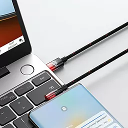 Кабель USB PD Baseus MVP 2 Elbow-shaped 20V 5A 2M USB Type-C - Type-C Cable Black/Red (CAVP000720) - миниатюра 7
