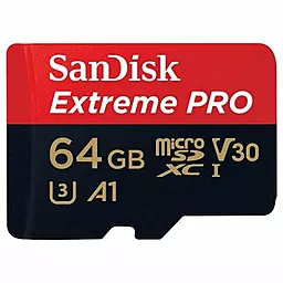 Карта памяти SanDisk microSDXC 64GB Extreme Pro UHS-I U3 V30 A1 + SD-адаптер (SDSQXCG-064G-GN6MA) - миниатюра 2