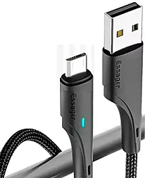 Кабель USB Essager Rousseau 12W 2.4A micro USB Cable Black (EXCM-LS01) - миниатюра 3
