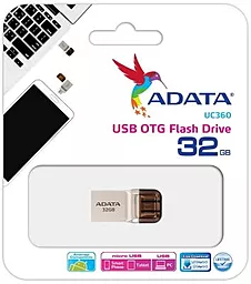 Флешка ADATA 32GB UC360 USB 3.1 OTG (AUC360-32G-RGD) Golden - миниатюра 3