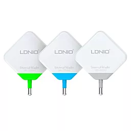 Сетевое зарядное устройство LDNio Dual home charger 2USB Ports 3.1A Yellow (DL-AC58) - миниатюра 2