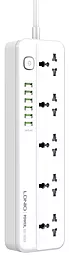 Мережевий фільтр (подовжувач) LDNio SC5614 5 розеток + 6 USB White - мініатюра 2