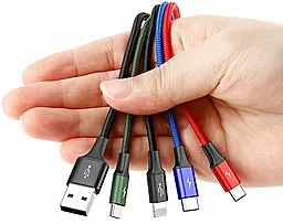 Кабель USB Baseus Rapid 18w 3.5a 4-in-1 USB to micro USB/Type-C/Type-C/Lightning Cable black (CA1T4-B01) - миниатюра 2