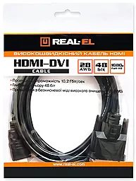 Видеокабель REAL-EL HDMI - DVI 1.8m (EL123500013) - миниатюра 3