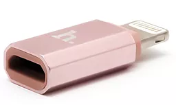 Адаптер-переходник Hoco M-F micro USB -> Lightning Rose Gold - миниатюра 2