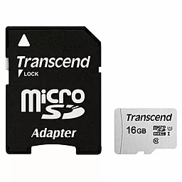 Карта пам'яті Transcend microSDHC 300S 16GB Class 10 UHS-I U1 + SD-адаптер (TS16GUSD300S-A)
