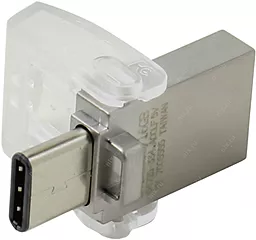 Флешка Kingston DT Micro 16GB USB 3.1+Type-C (DTDUO3C/16GB) Metal Silver - миниатюра 3