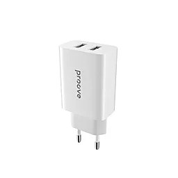 Сетевое зарядное устройство Proove Rapid 10.5W 2xUSB-A ports home charger white