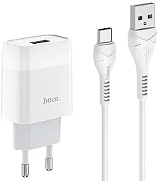 Мережевий зарядний пристрій Hoco C72A Glorious 10.5W 2.1A + USB-C Cable White