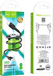 Кабель USB Hoco X83 Victory 2.4a Lightning Cable Black - миниатюра 4