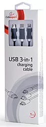Кабель USB Cablexpert 3-in-1 USB to  Type-C/Lightning/micro USB Cable black (CC-USB2-AM31-1M) - миниатюра 4